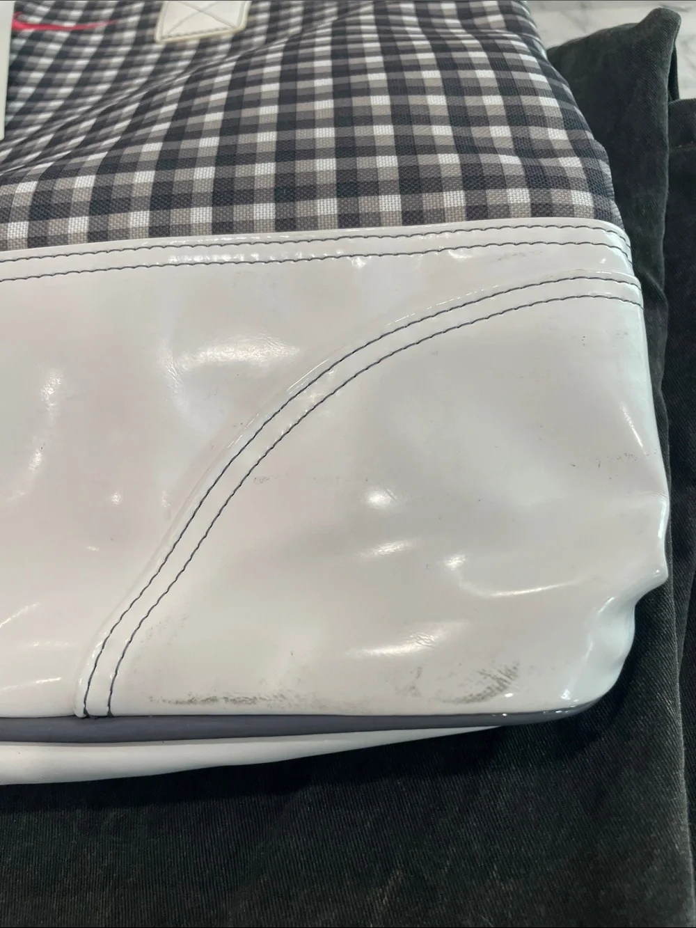 Nike Brassie Shoulder Bag Grey & White Gingham Golf Tote